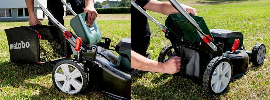Аккумуляторная газонокосилка Metabo RM 36-18 LTX BL 46 2х5.2 Ач 601606650 фото