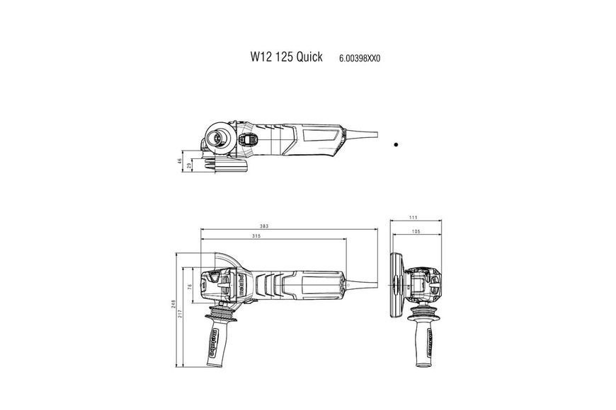 Болгарка Metabo W 12-125 Quick Чемодан 600398500 фото