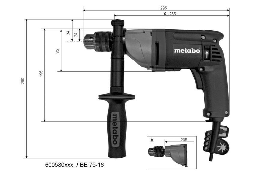 Дрель Metabo BE 75-16 600580000 фото