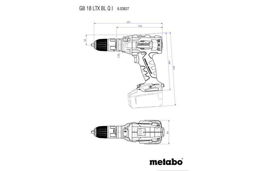 Аккумуляторный шуруповерт-резьбонарезчик Metabo GB 18 LTX BL Q I 603827500 фото