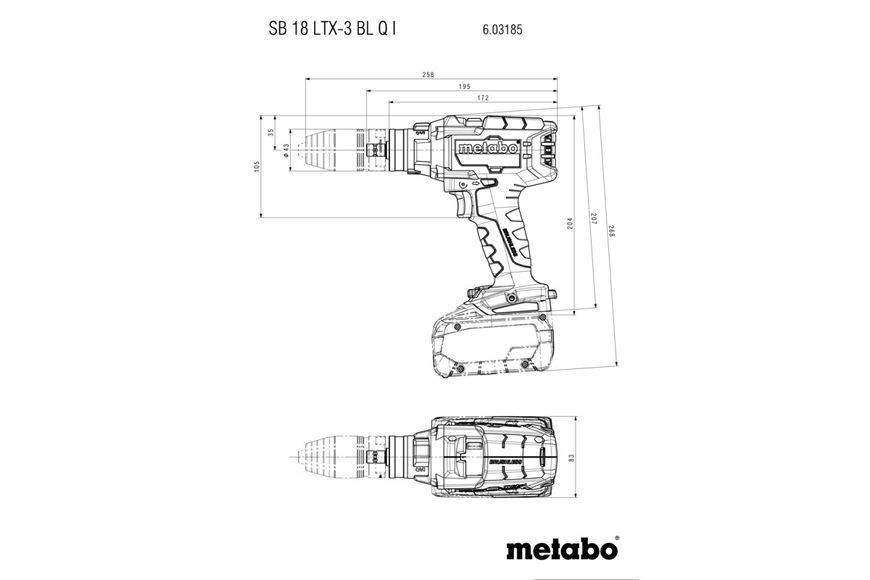 Аккумуляторная ударная дрель-шуруповерт Metabo SB 18 LTX-3 BL Q I каркас в кейсе 603185840 фото