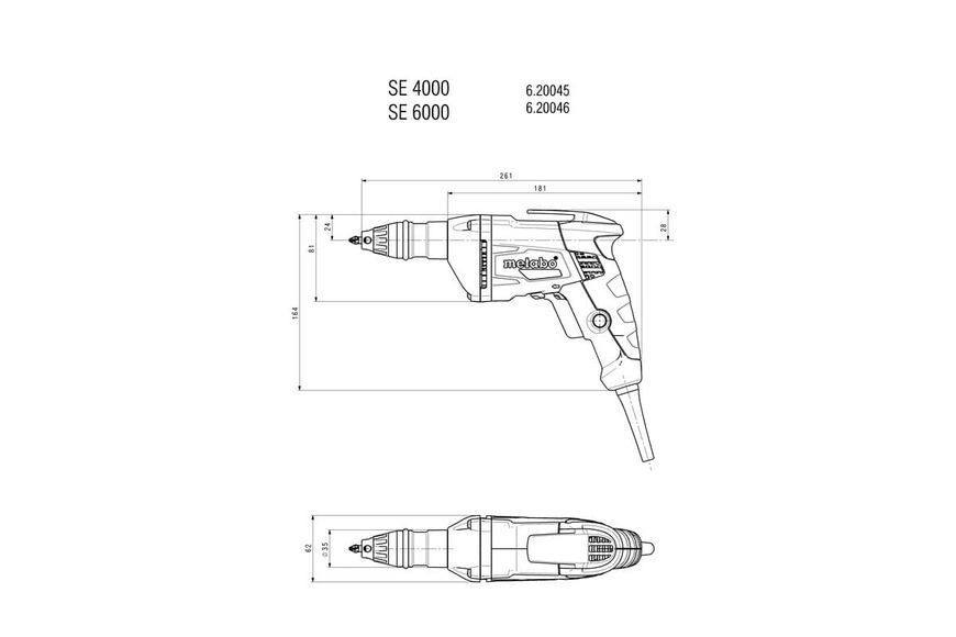 Мережевий шурупокрут для гіпсокартону Metabo SE 4000 620045000 фото