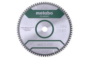 Пиляльний диск Metabo CLASSIC по мультиматеріалам 305х30х3, 80 зубів, блістер 628667000 фото