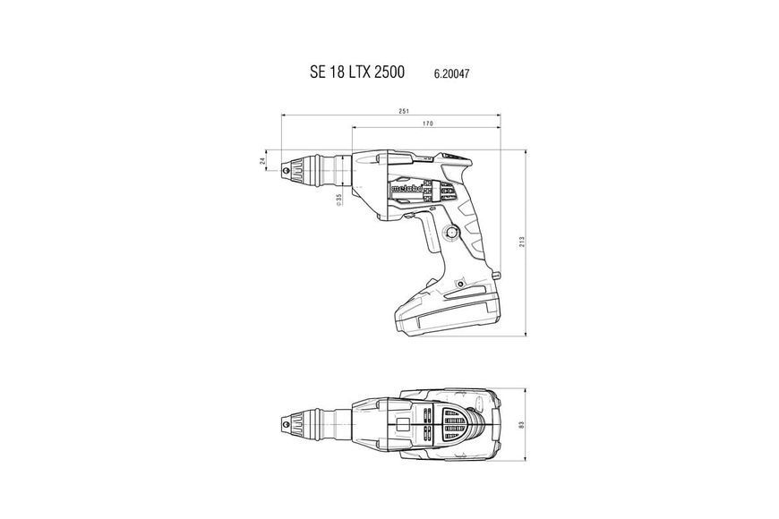 Акумуляторний шурупокрут для гіпсокартона Metabo SE 18 LTX 2500 620047500 фото