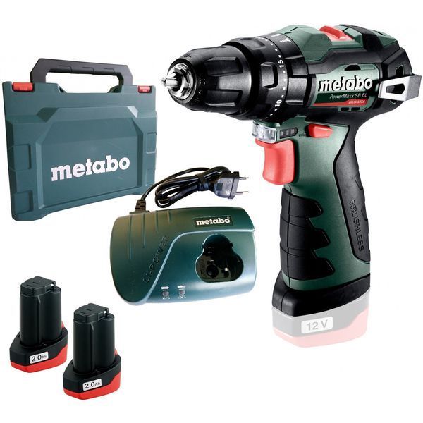 Аккумуляторная ударная дрель-шуруповерт Metabo PowerMaxx SB BL 2х2 Aч 601784500 фото