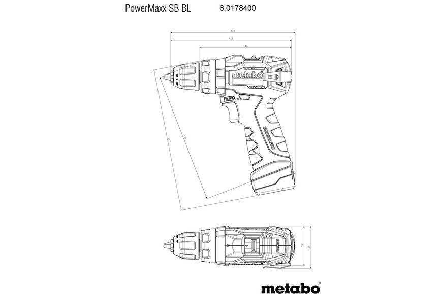 Аккумуляторная ударная дрель-шуруповерт Metabo PowerMaxx SB BL 2х2 Aч 601784500 фото