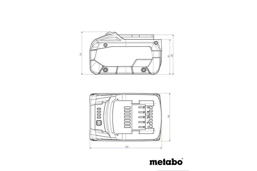 Комплект аккумуляторных батарей Metabo LiHD 1х4 Ач 18 В + 1х5.5 Ач 18 В с зарядным устройством 685160000 фото