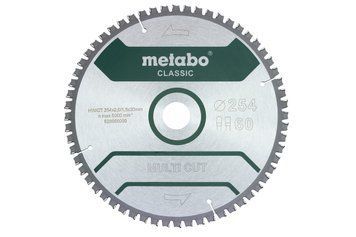 Пиляльний диск Metabo CLASSIC по мультиматеріалам 254х30х2.6, 60 зубів, блістер 628666000 фото