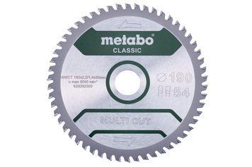 Пиляльний диск Metabo CLASSIC по мультиматеріалам 190х30х2.2, 54 зуби, блістер 628663000 фото