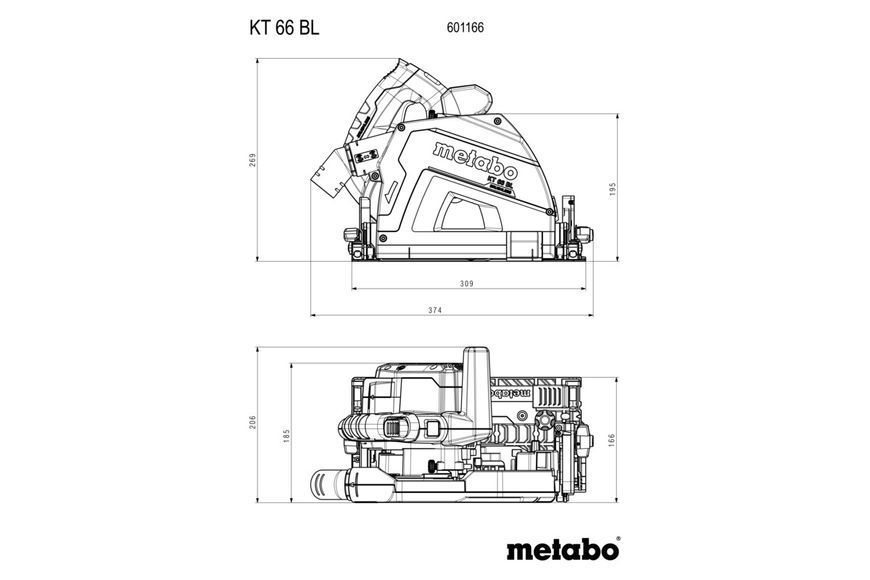 Погружная дисковая пила Metabo KT 66 BL в кейсе + шина FS 160 691219000 фото