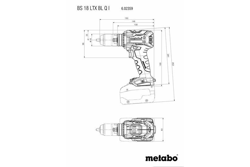 Аккумуляторная дрель-шуруповерт Metabo BS 18 LTX BL Q I каркас в кейсе 602359840 фото
