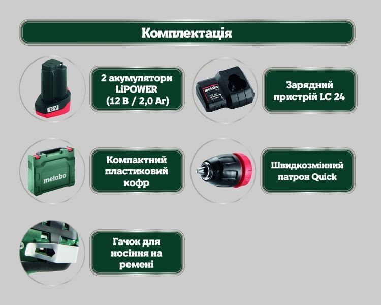Аккумуляторная дрель-шуруповерт Metabo PowerMaxx BS BL Q 2х2.0 Ач 601749500 фото