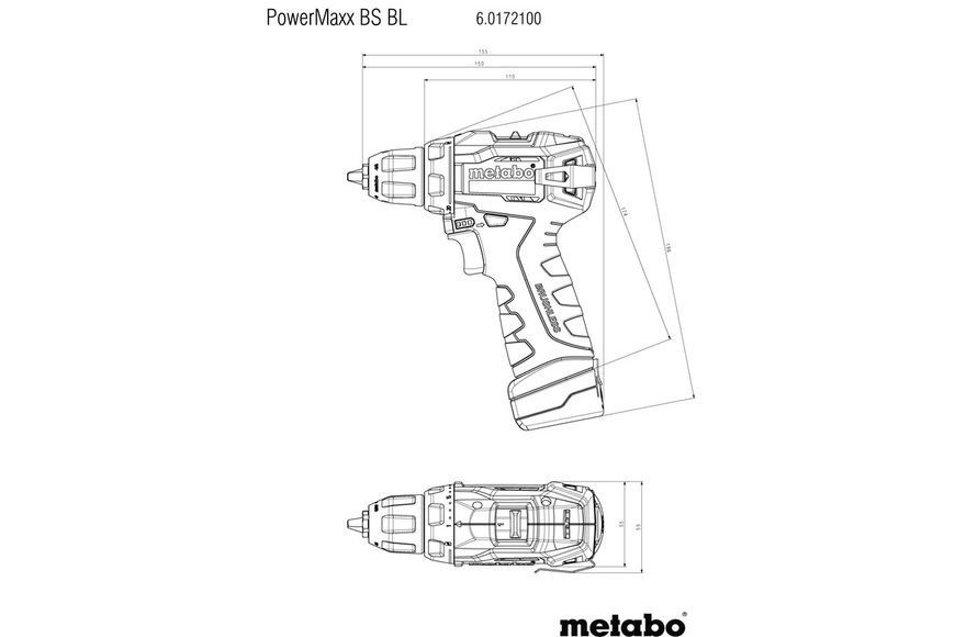 Аккумуляторная дрель-шуруповерт Metabo PowerMaxx BS BL 2х2.0 Ач 601721500 фото