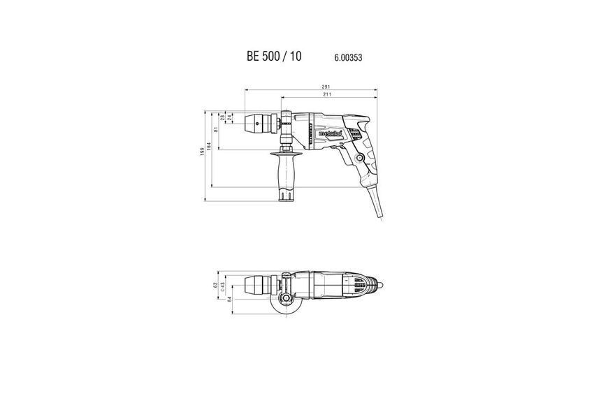 Дриль Metabo BE 500/10 з швидкозатискним патроном 600353000 фото