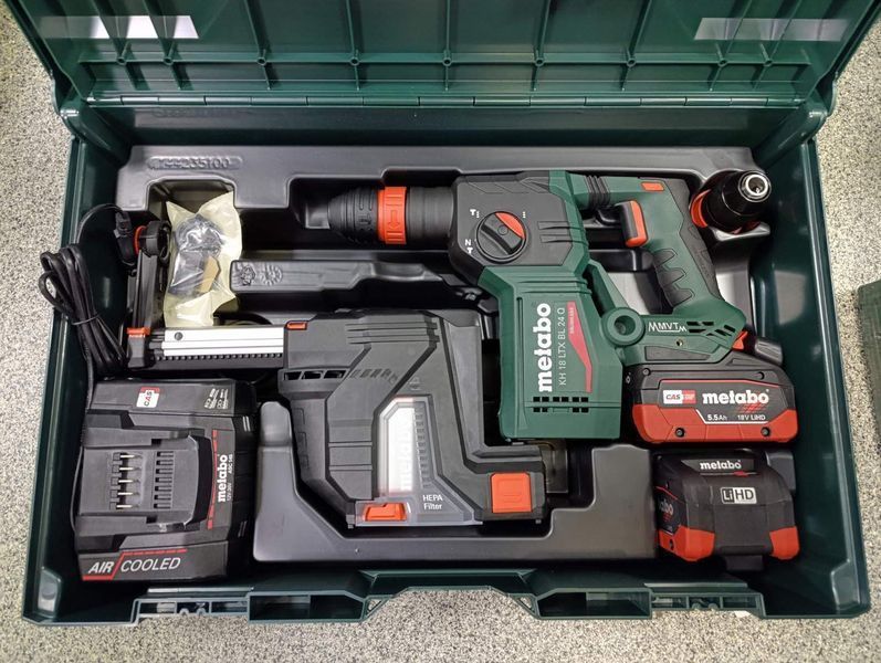Акумуляторний перфоратор Metabo KH 18 LTX BL 24 Q SET ISA 2х5.5 Аг 601714930 фото
