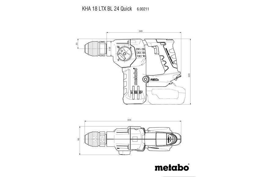 Аккумуляторный перфоратор Metabo KHA 18 LTX BL 24 QuickI 1х5.5+1*4.0 Ач 600211540 фото