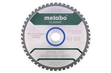 Пиляльний диск Metabo CLASSIC по сталі 235x30x2, 50 зубів, блістер 628683000 фото