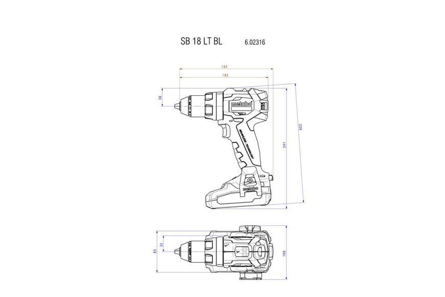 Аккумуляторный шуруповерт Metabo SB 18 LT BL 3*4.0 Ач LiHD 602316940 фото