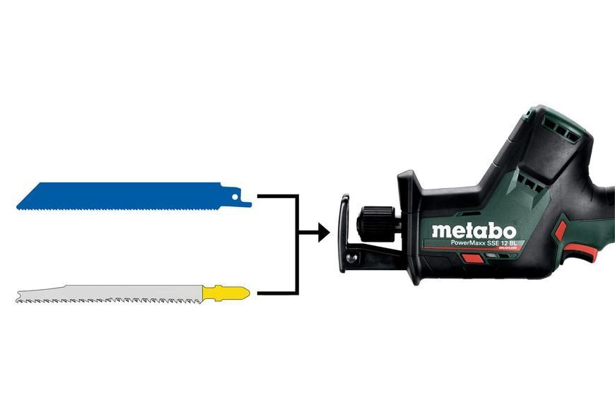 Аккумуляторная сабельная пила Metabo PowerMaxx SSE 12 BL 2х2.0 Ач 602322500 фото