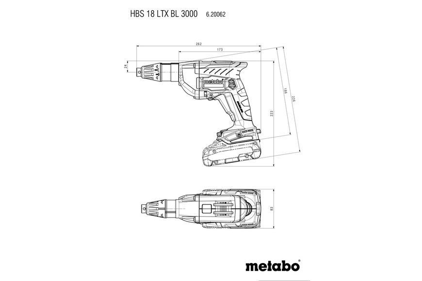 Акумуляторний шурупокрут для гіпсокартону Metabo HBS 18 LTX BL 3000 2х4 Аг + Speed Fix 57 620062540 фото