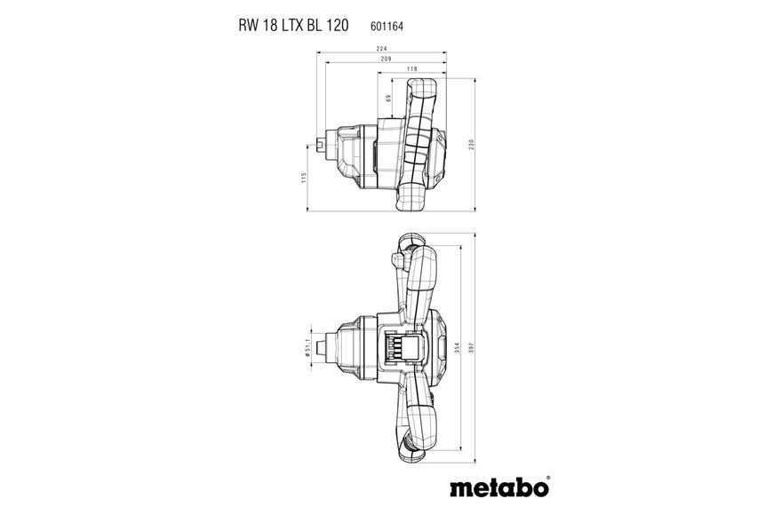 Акумуляторний будівельний міксер Metabo RW 18 LTX BL 120 каркас 601164850 фото