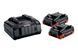 Комплект аккумуляторных батарей Metabo LiHDX 2х4 Ач 18 В с зарядным устройством 685306000 фото 1