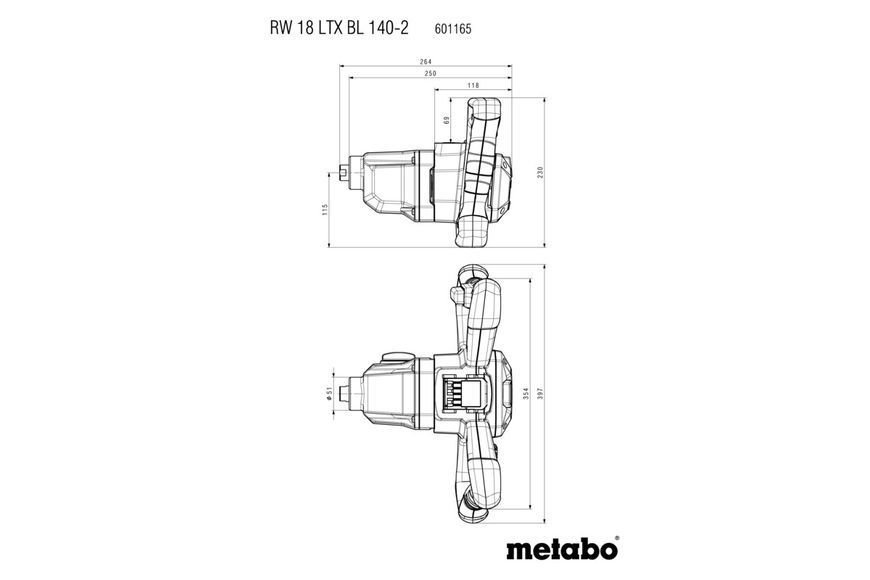 Аккумуляторный миксер Metabo RW 18 LTX BL 140-2 каркас 601165850 фото