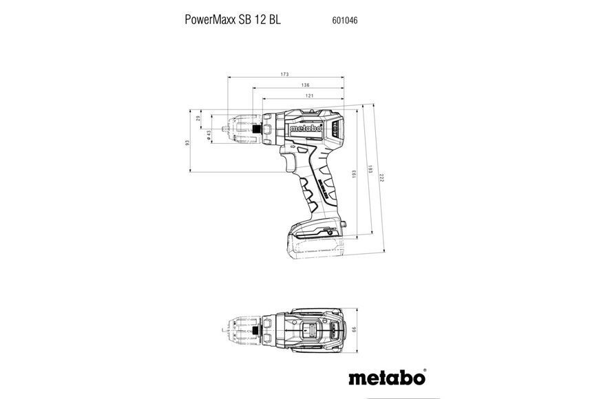 Акумуляторний ударний дриль-шурупокрут Metabo PowerMaxx SB 12 BL 2х4 Aг 601046800 фото