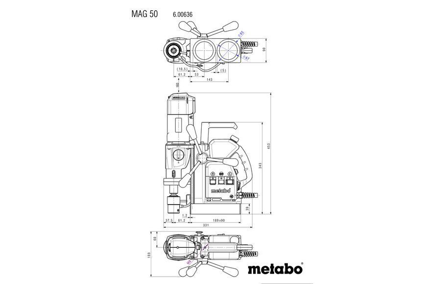 Свердлильний верстат з магнітною станиною Metabo MAG 50 600636500 фото