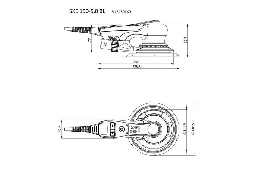 Ексцентрикова шліфувальна машина Metabo SXE 150-5.0 BL 615050000 фото