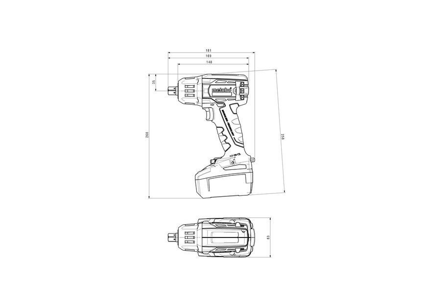 Акумуляторний ударний гайкокрут Metabo SSW 18 LTX 400 BL SE каркас 602255850 фото
