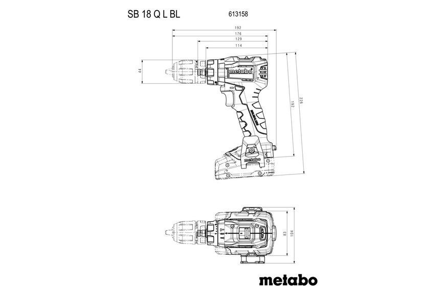 Аккумуляторная ударная дрель-шуруповерт Metabo SB 18 L BL Q каркас в кейсе 613158840 фото