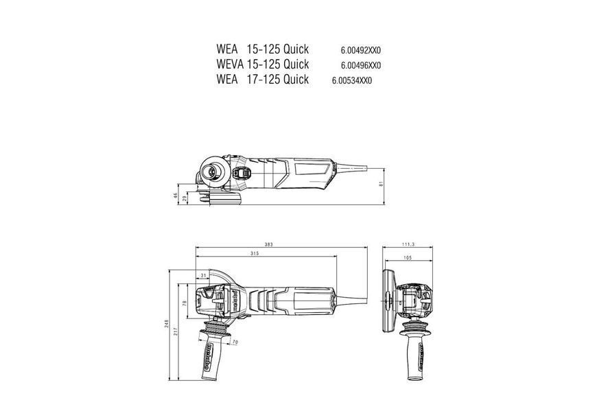 Болгарка Metabo WEV 17-125 Quick 600516000 фото