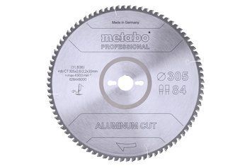 Пиляльний диск Metabo PROFESSIONAL по алюмінію 305x30x2.6, 84 зуби 628448000 фото