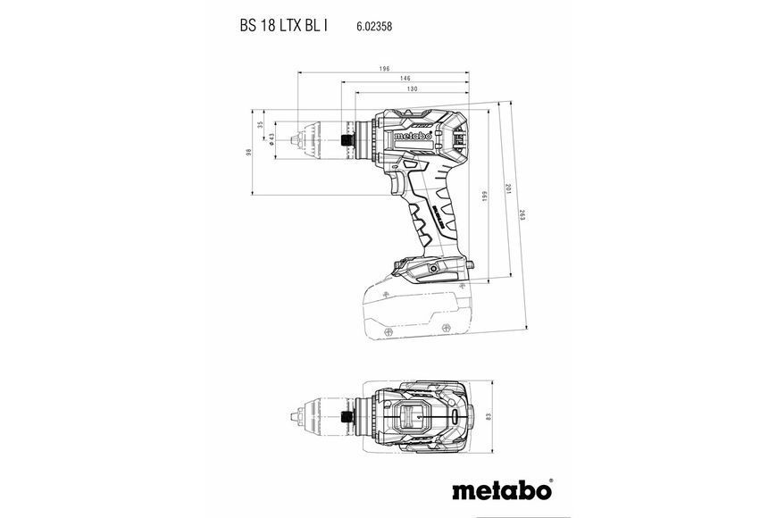 Аккумуляторная дрель-шуруповерт Metabo BS 18 LTX BL I 2х5.2 Ач 602358650 фото