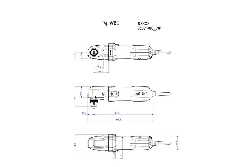 Кутовий дриль Metabo WBE 700 600512000 фото