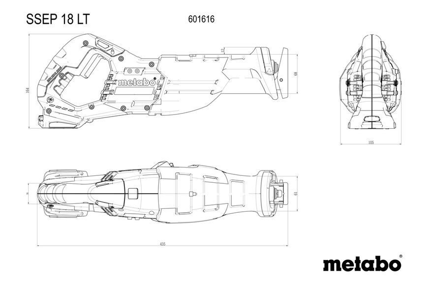 Аккумуляторная сабельная пила Metabo SSEP 18 LT каркас в кейсе 601616840 фото