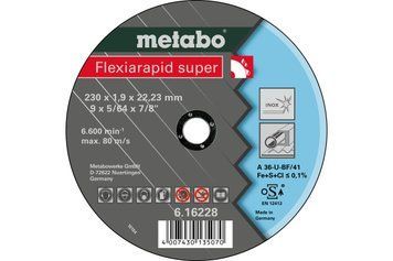 Отрезной круг Metabo Flexiarapid Super 230x1,9x22.2 Inox HydroResist 616228000 фото