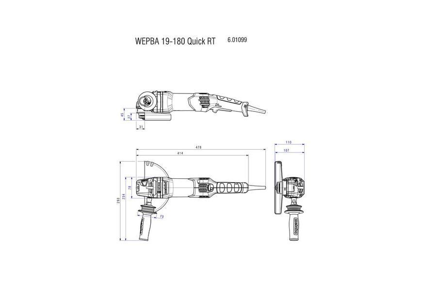 Болгарка Metabo WEPBA 19-180 Quick RT 601099000 фото