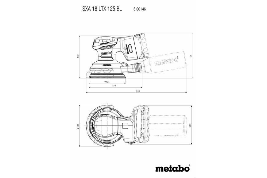 Акумуляторна ексцентрикова шліфувальна машина Metabo SXA 18 LTX 125 BL каркас 600146850 фото