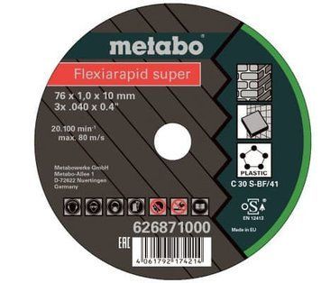 Універсальний відрізний круг по каменю та пластику Metabo Flexiarapid Super Universal 76х1х10 мм, 5 шт 626871000 фото