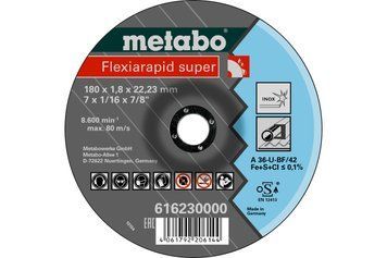 Відрізний круг Metabo Flexiarapid Super 180 x 1,8 x 22.2 Inox HydroResist 616230000 фото