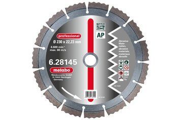 Сегментний алмазний диск для абразивних матеріалів Metabo Professional 230 мм 628145000 фото