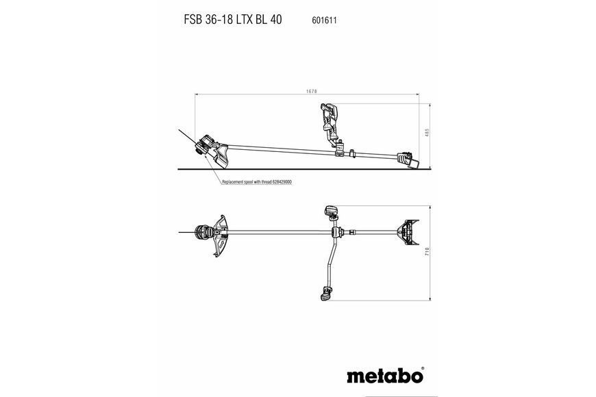 Акумуляторна коса Metabo FSB 36-18 LTX BL 40 каркас 601611850 фото