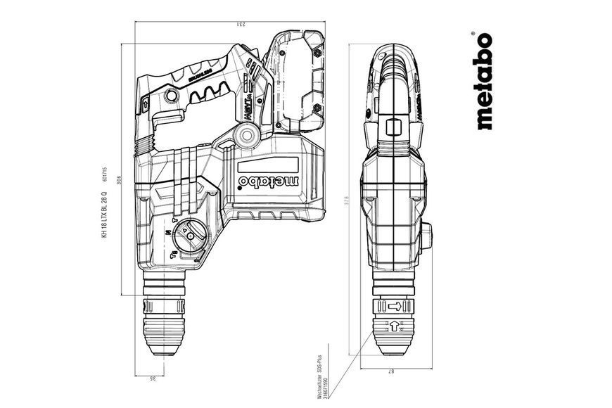 Аккумуляторный перфоратор Metabo KH 18 LTX BL 28 Q SET ISA 2х5.5 Ач 601715930 фото