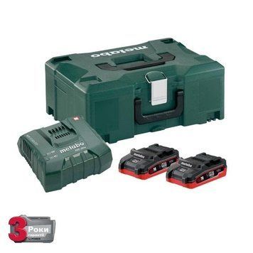 Комплект акумуляторних батарей Metabo 2*3.1 Аг 18 В LiHD + MetaLoc 685078000 фото