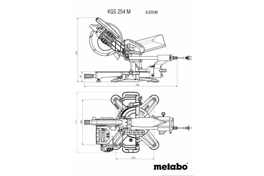 Торцювальна пила з протяжкою Metabo KGS 254 M Set 690828000 фото