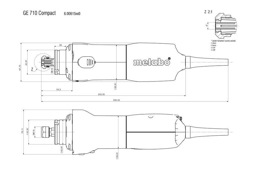 Прямошлифовальная машина Metabo GE 710 Compact 600615000 фото