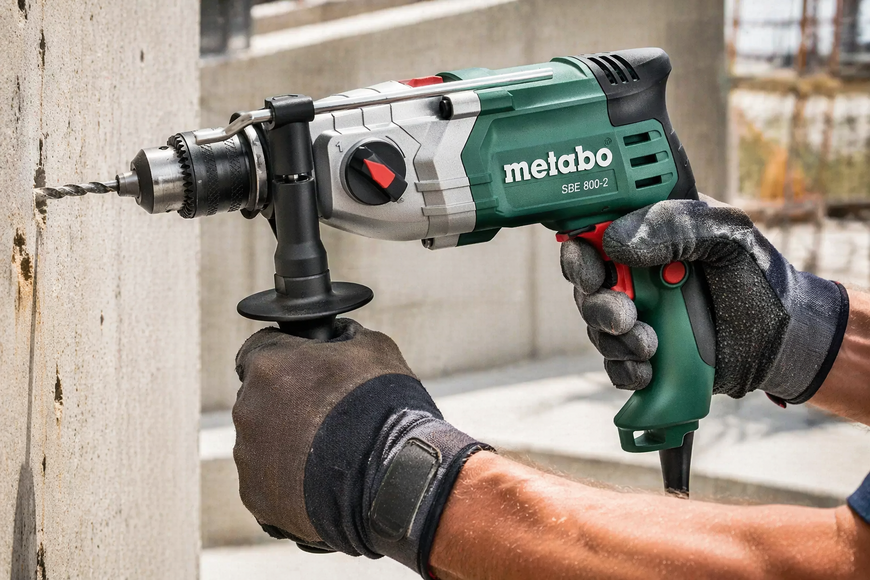 Ударная дрель Metabo SBE 800 с патроном под ключ в кейсе 601744510 фото