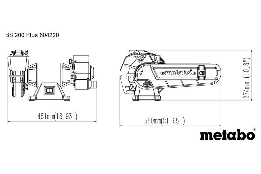 Комбінований шліфувальний верстат Metabo BS 200 Plus 604220000 фото